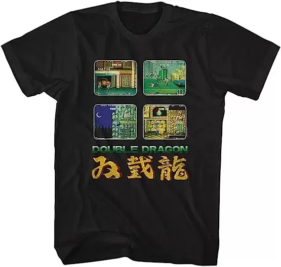 Vintage Double Dragon Game Screen Retro NES Arcade Video Game Graphic T-Shirt Cotton Men Women Streetwear Tee