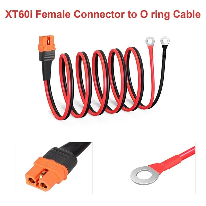 12AWG Xt60i гнездовой разъем для уплотнительного кольца для радиоуправляемой батареи, солнечной портативной электростанции и солнечной панели-AT64