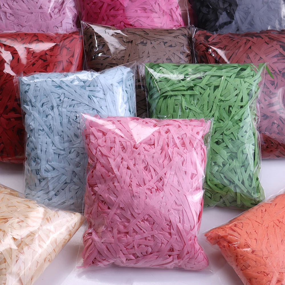 100-200g/bag Colorful Raffia Paper Shreds Filler For Gift Packing Christmas Gift Box Wrapping Gift Basket Packaging Filling