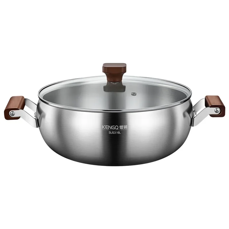 KENGOIANG Home-use 316L Stainless Steel New Electric Stove Specific Soup Pots Hot Pot Cookware Kitchen Accessories Cooking Pot