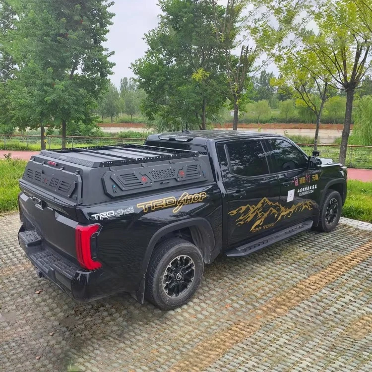 

2024 Ranger Rapitor Steel Pickup Hard Shell Half Size Truck Caps Bed Topper Canopy for Truck with 3 Doors Open