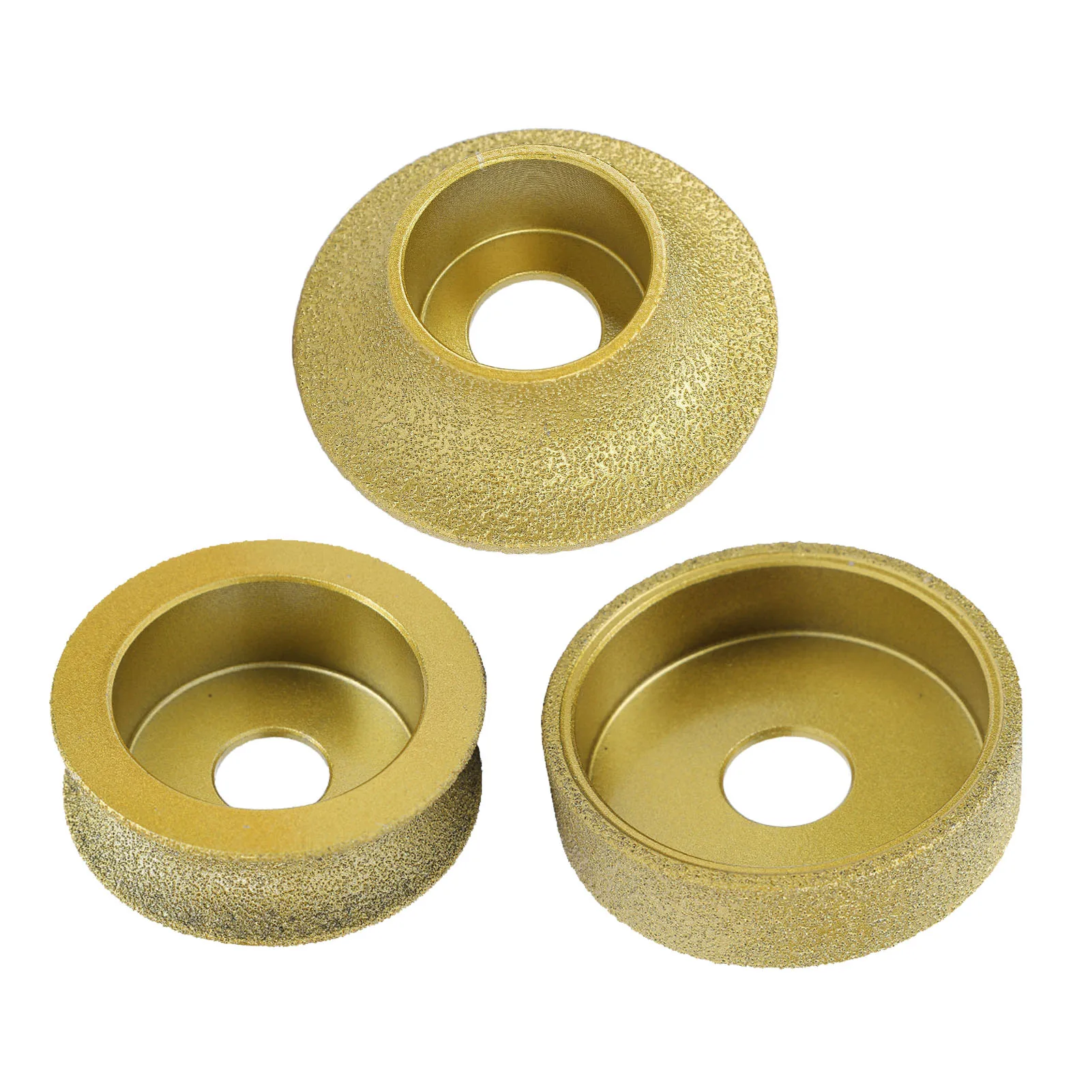 3Pcs Brazed Diamond Profile Grinding Wheels 20mm Bore Angle Grinder Polishing Discs for Marble Granite Stone Edging