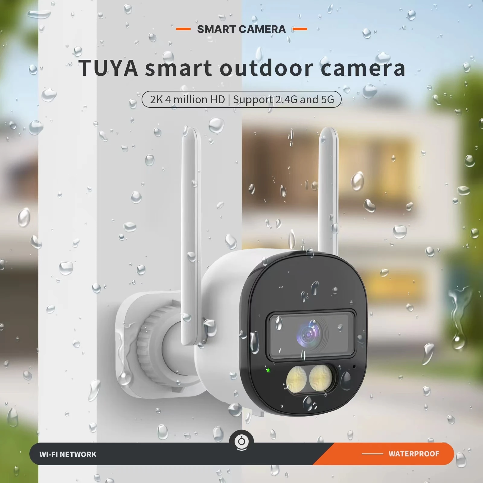 CPVAN Tuya Smart Camera Security HD 4MP Outdoor waterproof Surveillance Camera AI Human Detector Wireless WIFI 2.4/5G Camera