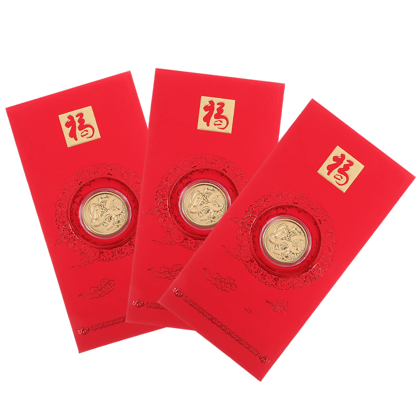 3pcs Chinese Red Envelope Money Cash Packets Hongbao Year Of The Snake Red Pocket Chinese Card Envelope Zodiac Red Envelope For