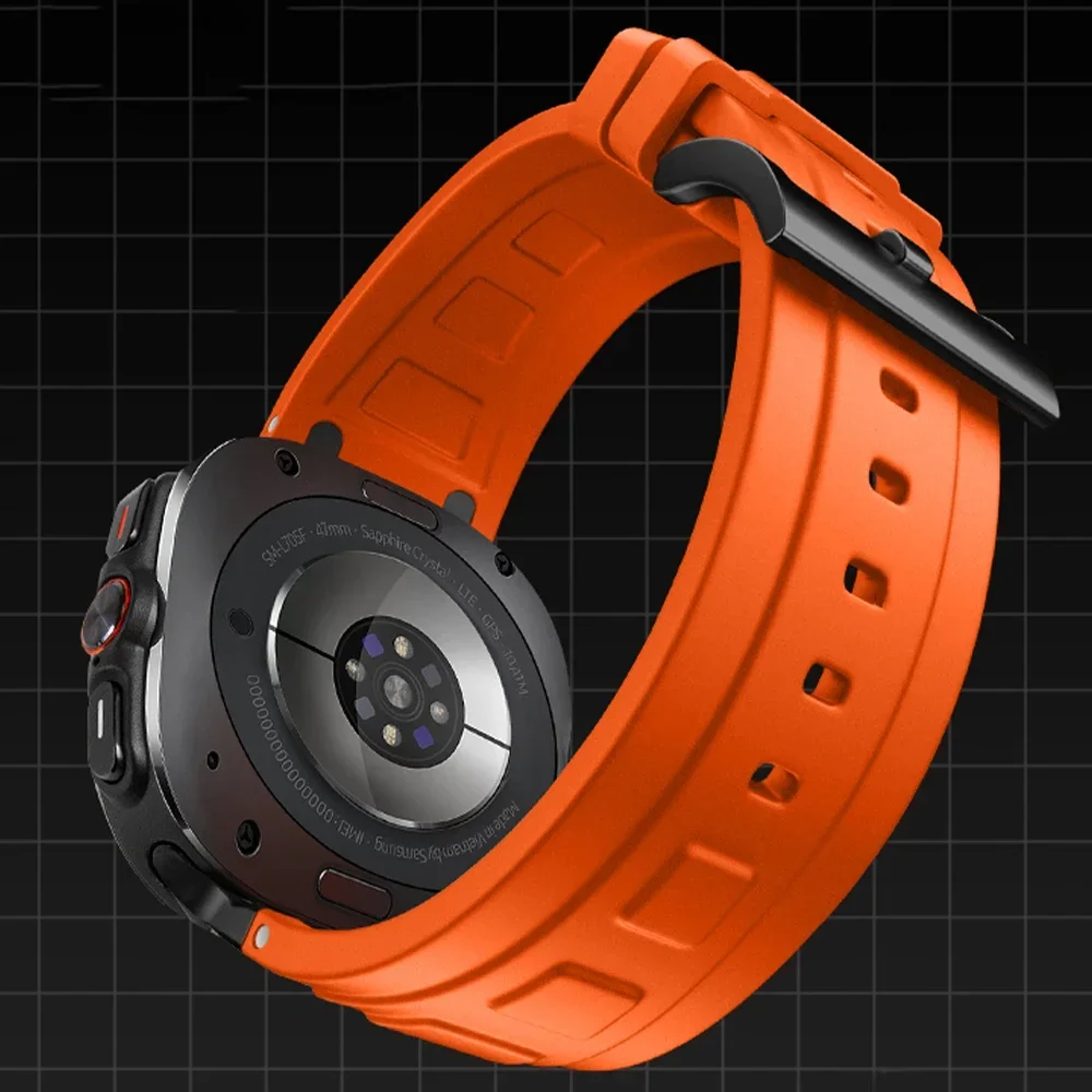 Soft Silicone Loop Strap for Samsung Galaxy Watch Ultra 47mm Men Sports Band for Galaxy 47mm Ultra NO Gaps Curved End Bracelet