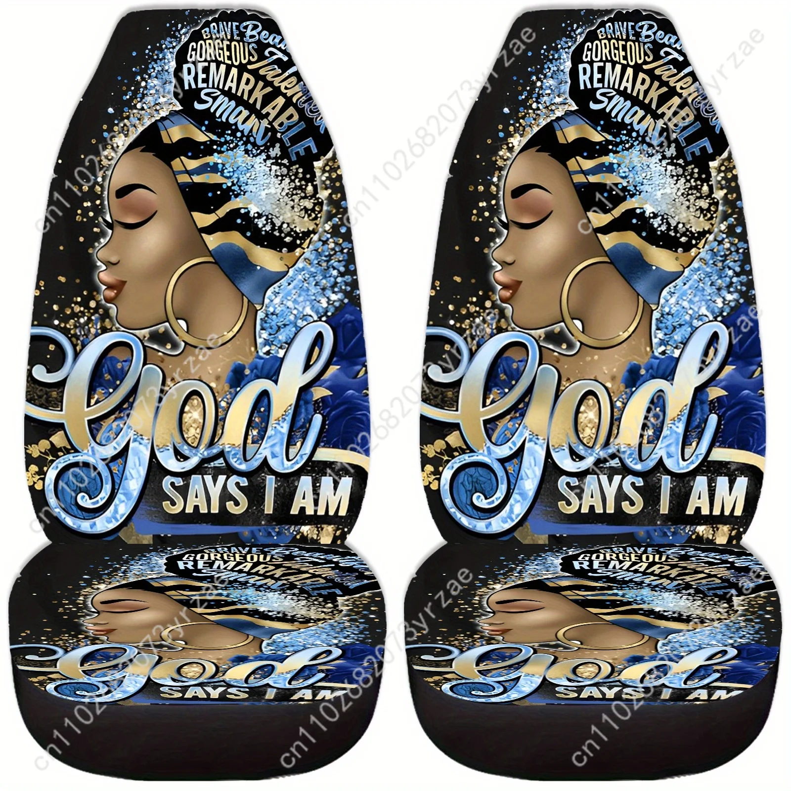 

Blue Woman Car Seat Covers Universal Environmentally Friendly Interior Decorations Comfortable Breathable Car Seat Covers