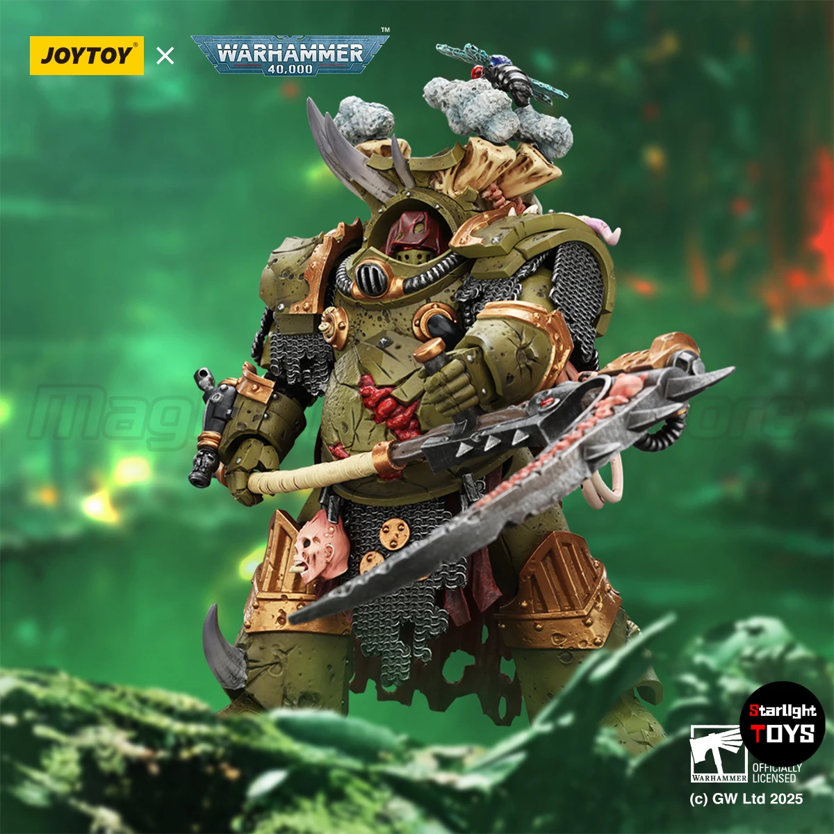 

【24-Hour Shipping】JOYTOY Warhammer 40K Death Guard Terminator 1 with Manreaper and Plaguespurter Gauntlet Action Figure