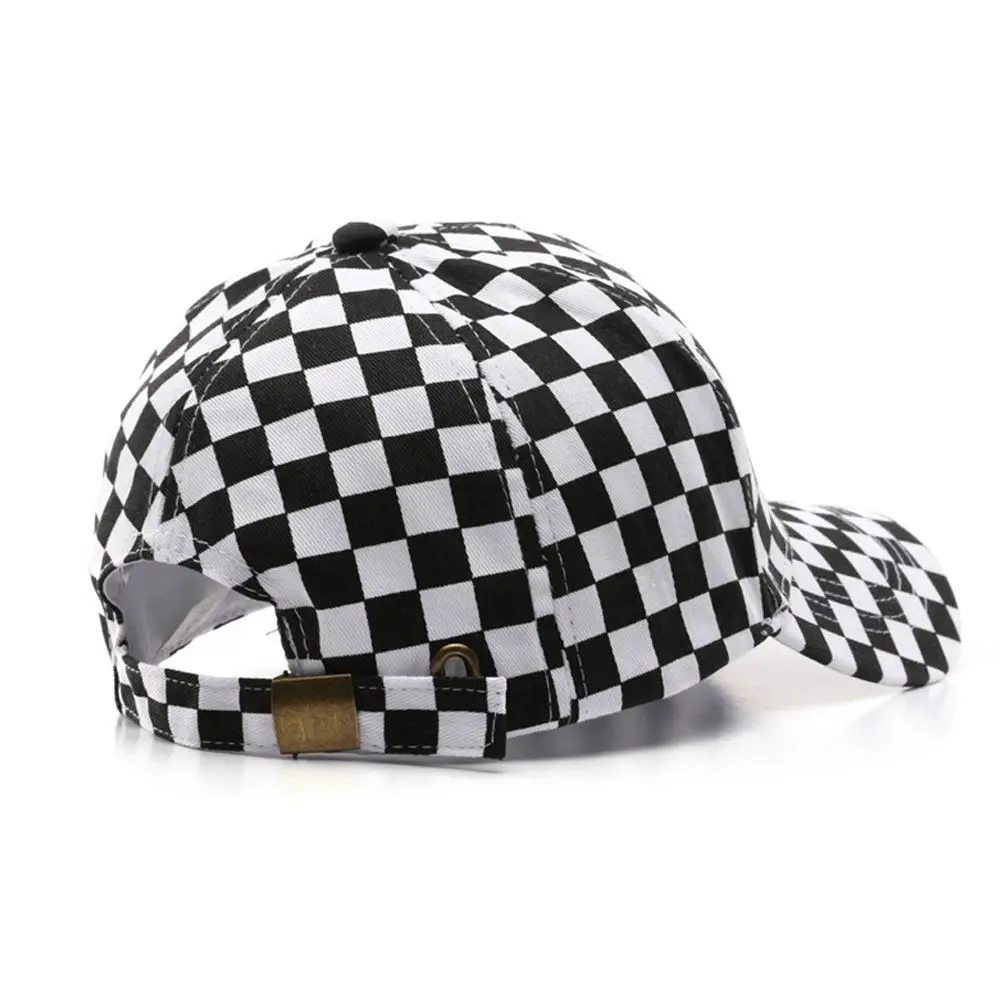 Adjustable For Men Cotton Lattice Solid Color Sun Protection Korean Sun Hat Sports Checker Caps Women Baseball Caps Grid