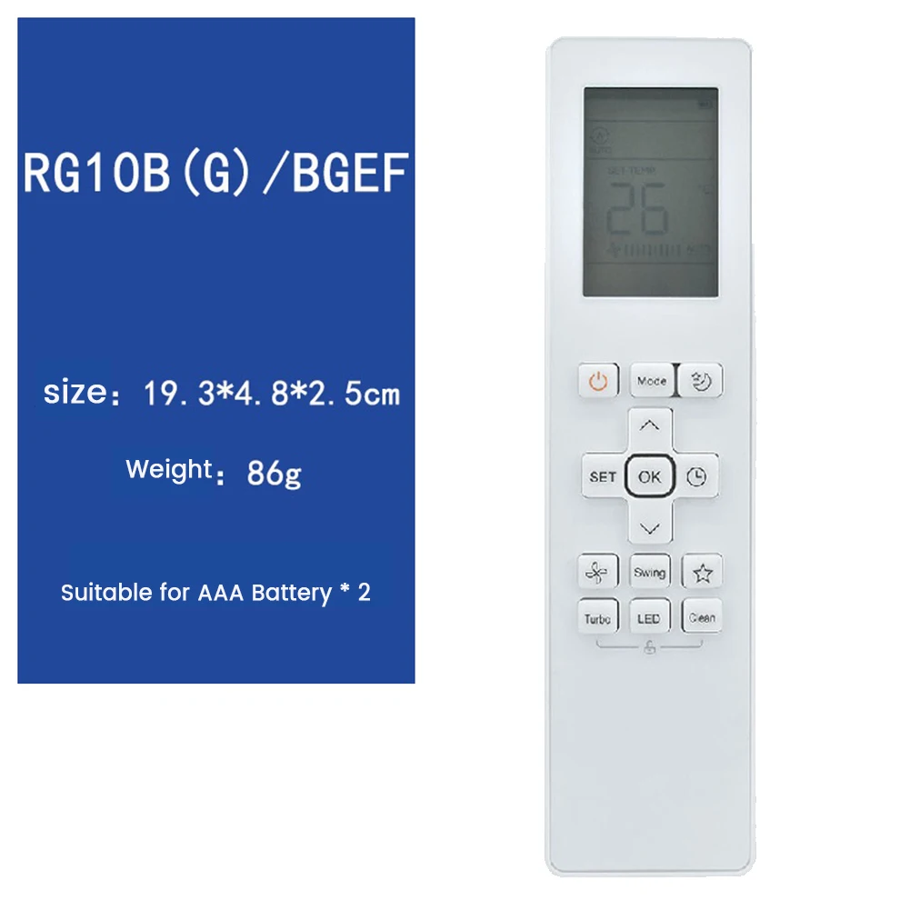 RG10B (G)/BGEF Air Conditioner Remote Control for Midea Refrigeration Heating Air Conditioner RG10B (K1)/BGEFU1