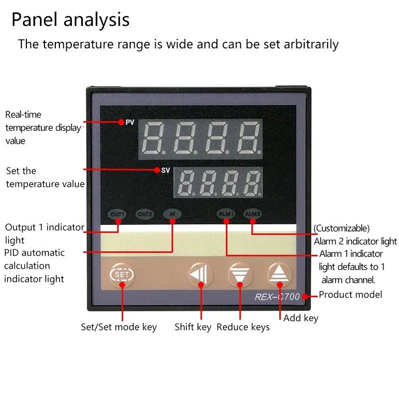 Intelligent temperature controller, hysteresis constant temperature controller, digital display temperature control instrument