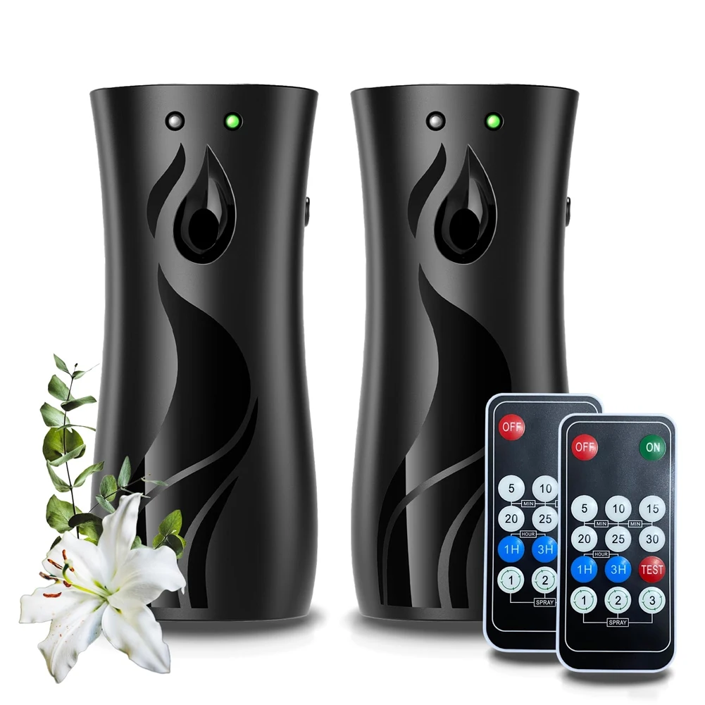 

Стильный 2 упаковки автоматического распылителя освежителя воздуха, настенный или отдельно стоящий держатель распылителя, несколько настроек времени