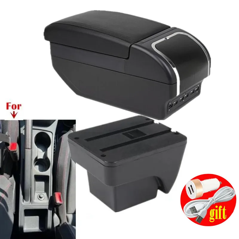 For SEAT ARONA Car Armrest Modification Multifunctional Double-Layer Storage Box with USB Charging Easy to Install Car Accessori image 3
