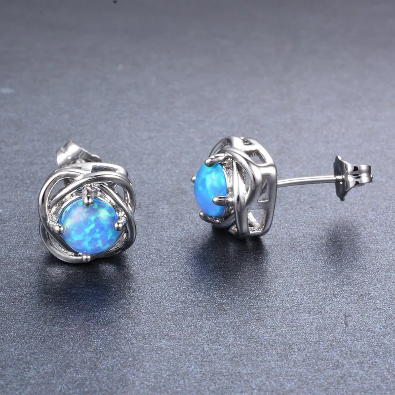 Four Claw Round Orb Edge Braided Earrings, High End Simple, Small and Unique, Light Luxury, Elegant Jewelry Jewelry Accessories