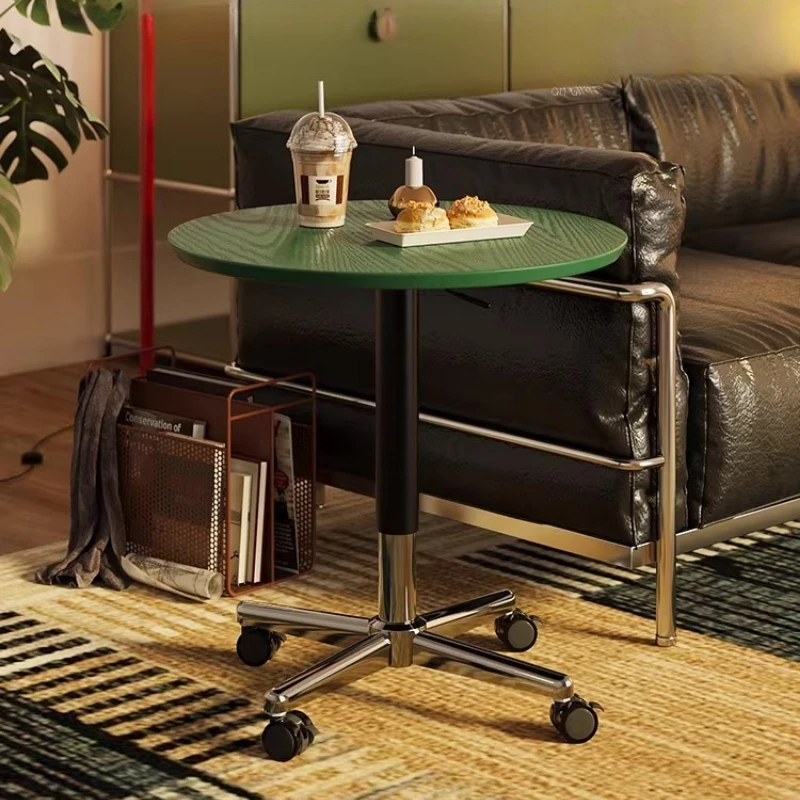 

Регулируемый журнальный столик из массива дерева с подъемной столешницей, мобильный приставной столик для дома и гостиной, многофункциональный обеденный стол для небольших помещений