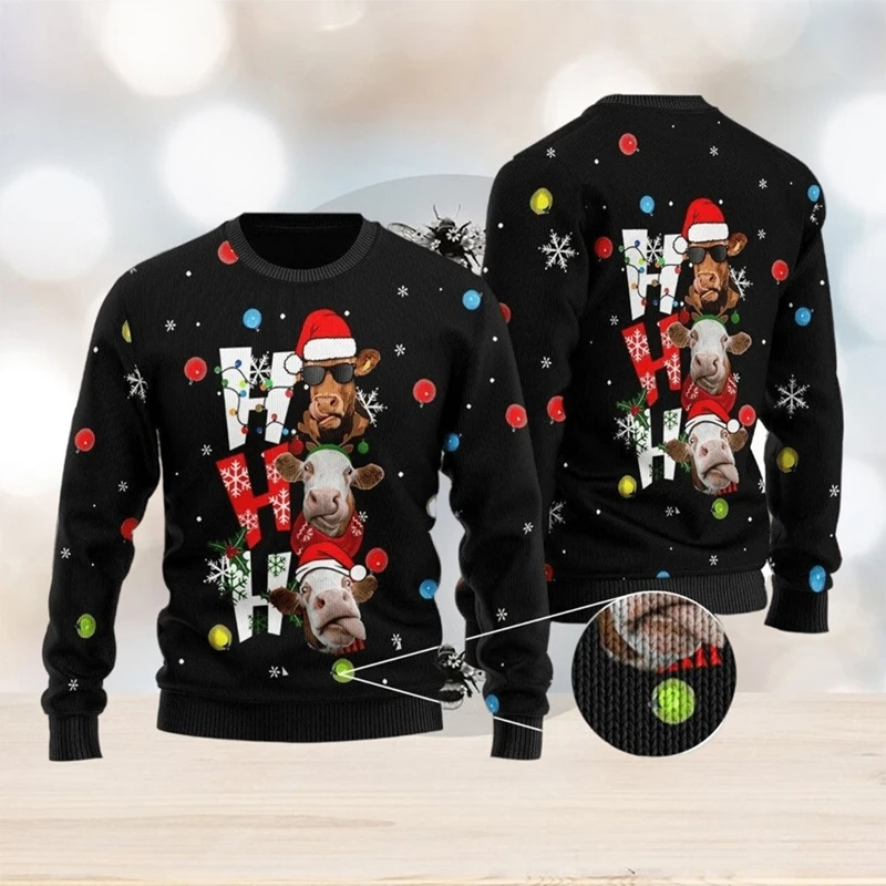 Men Women Ugly Christmas Hoodie Jesus Christmas Jumpers Tops Funny Hamster Graphic Couple Holiday Party Xmas Sweatshirt Clothing