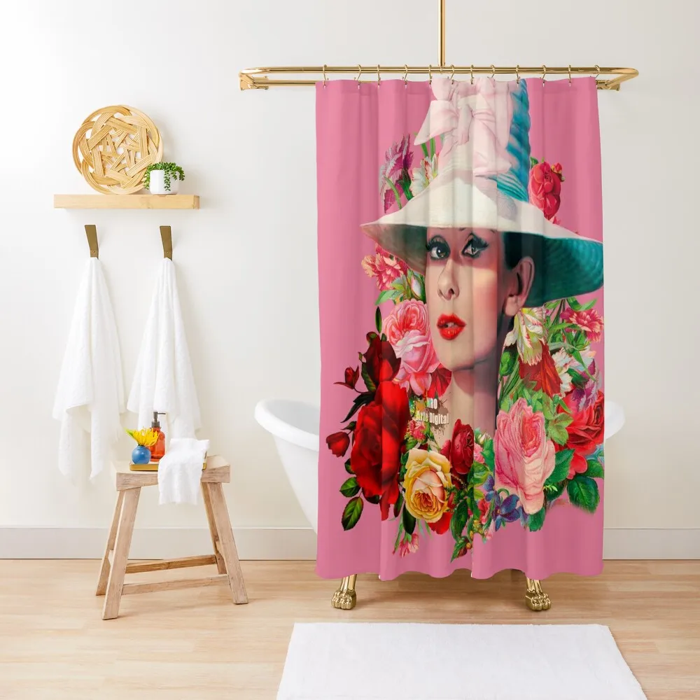 

Audrey Hepburn Shower Curtain Washable Waterproof Fabric Shower Shower Waterproof Curtain