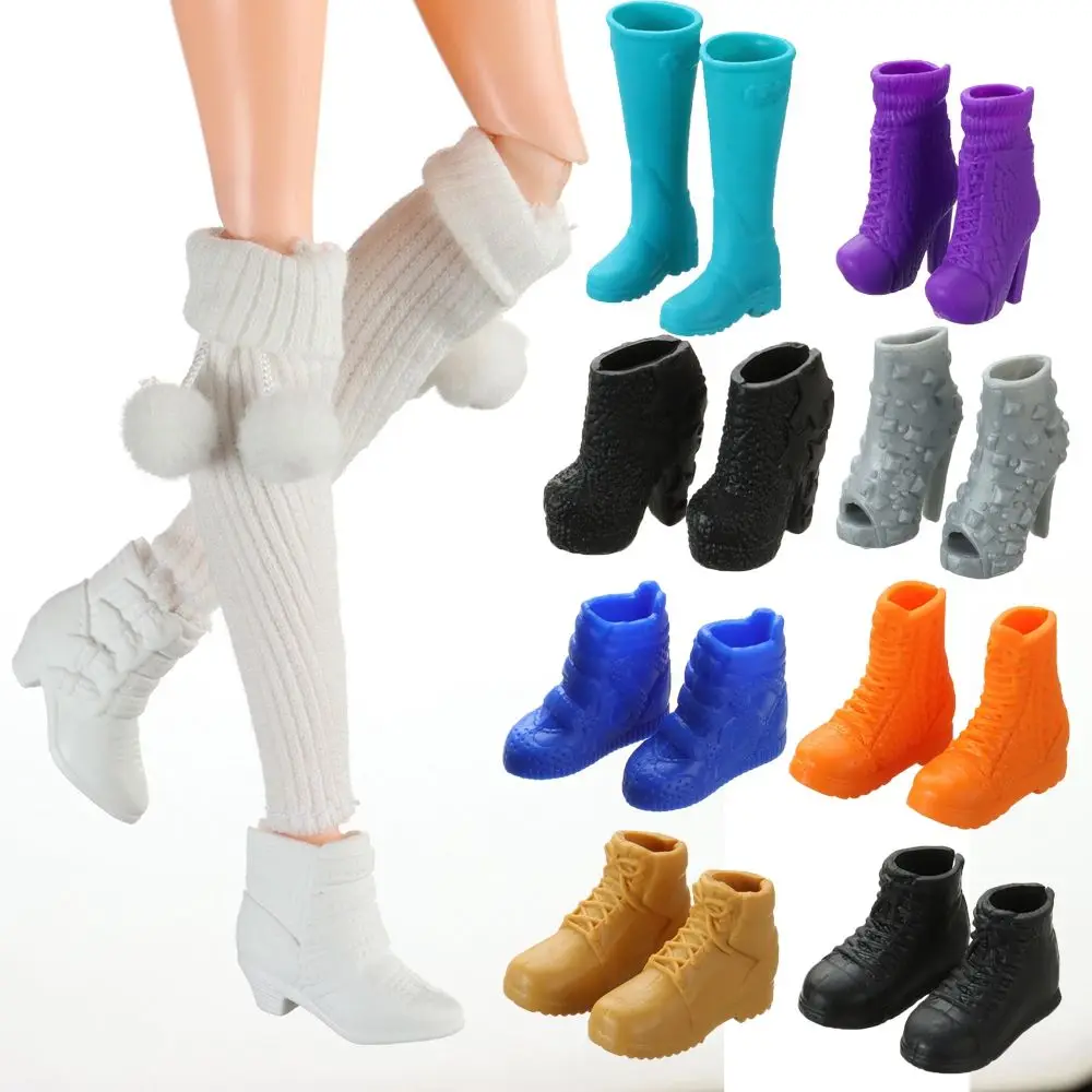 For Foot Length 2.2cm Doll Shoes Mini Knitted Socks Fashion Long Knees Boots High Heels Casual Sneakers Dolls Accessories Toys