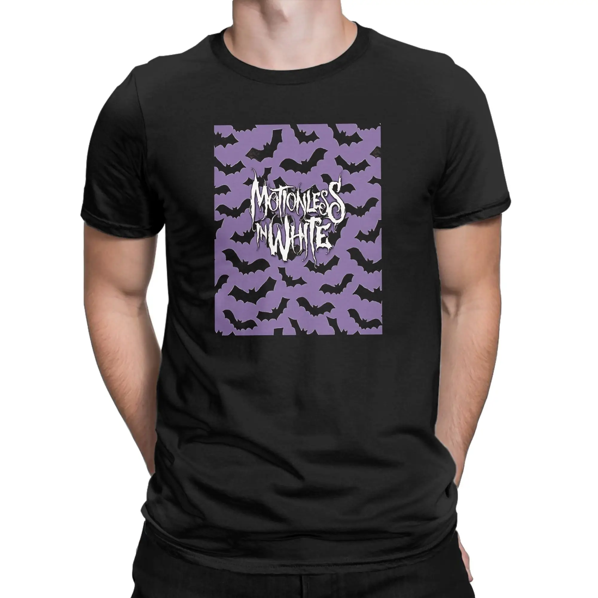 Bat All Funny 100% Cotton T-Shirt Motionless in Whitee Tops Tees For Men