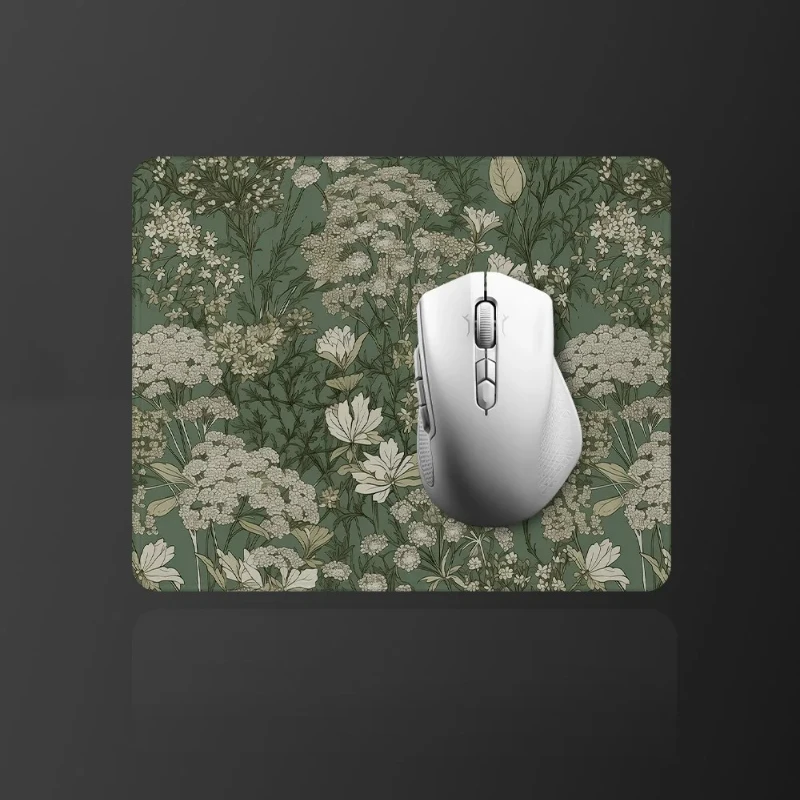 Mouse Pad Hot Sell Gaming Mousepads Art Cartoon Anti Slip Green Flower Grass Aesthetics Carpet Office Decoration Mouse Mat