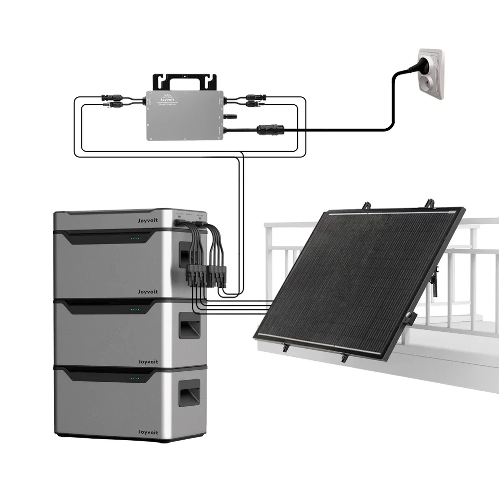 

Residential MESS Solar Solution With Lithium Batteries And Flexible Solar Panels Micro Inverter Stackable Solar Balcony System