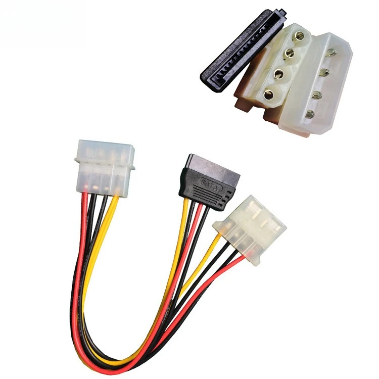 15P SATA 암-대형 4P 수 및 대형 4P 암 단자 1포인트 및 2개의 전원 케이블 컴퓨터 하드 디스크 케이블 0.1M 0.2M