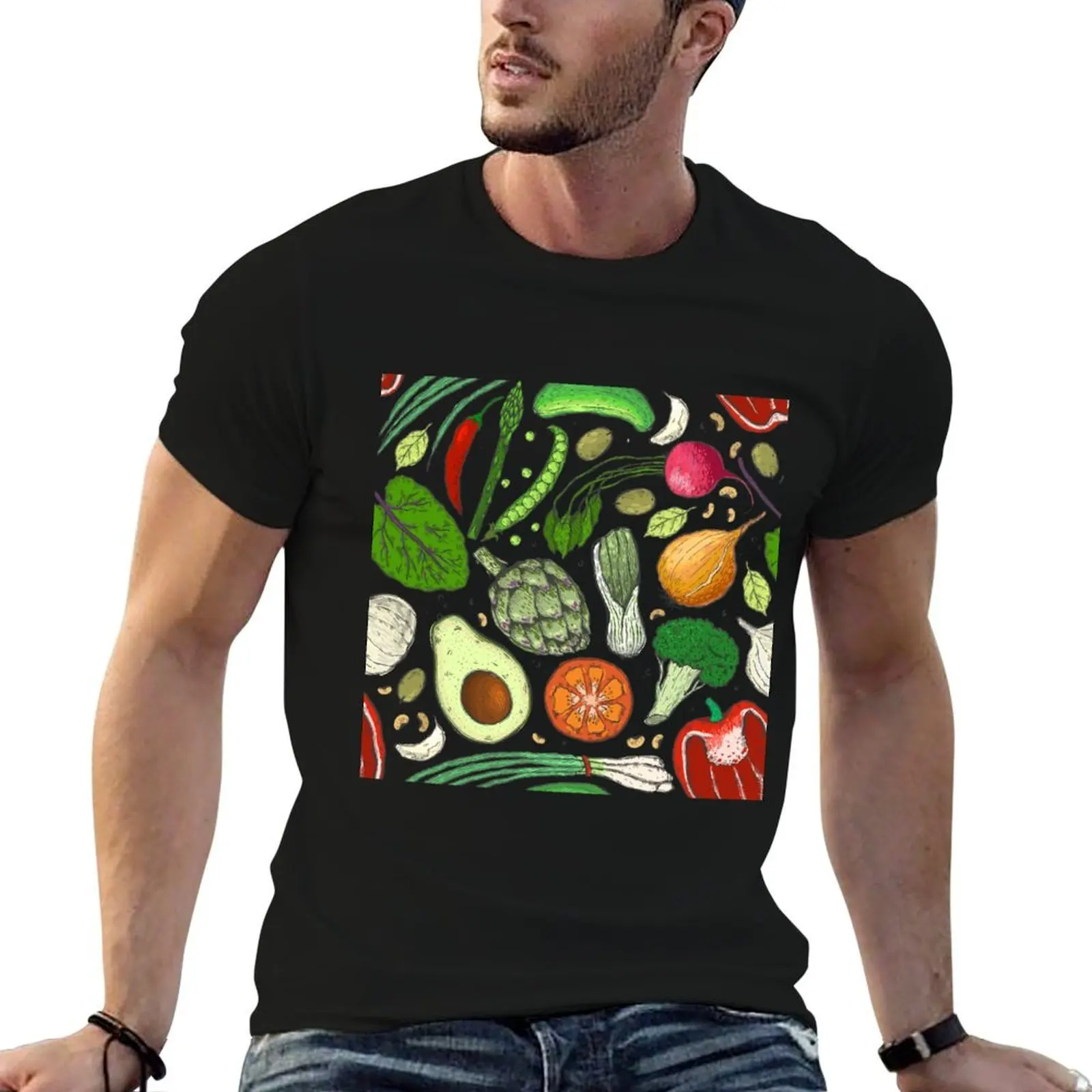 

Healthy Veggies Pattern T-Shirt funny t shirts man man tshirt T-Shirt