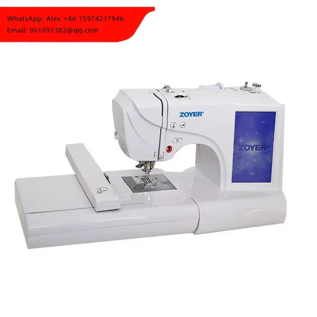 

ZY1950T Household Multi-Function Embroidery Sewing Machine Programmable Features Single Metal Motor LCD Touch Flat-Bed Plastic