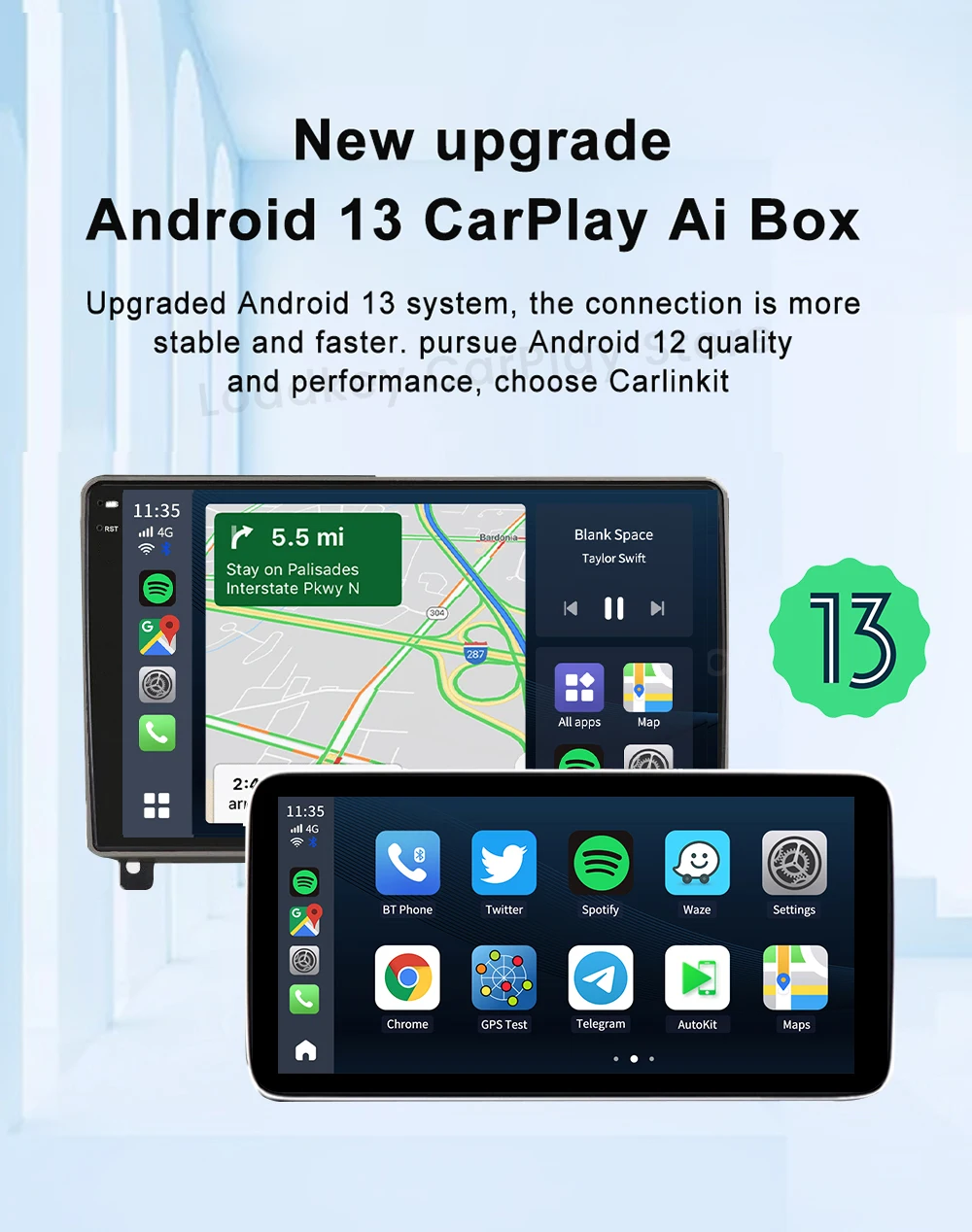 Carlinkit Plus QCM 6125 64G Android 13 CarPlay Ai Android Tv Box Wireless CarPlay Android Auto For Netflix YouTube Spotify IPTV