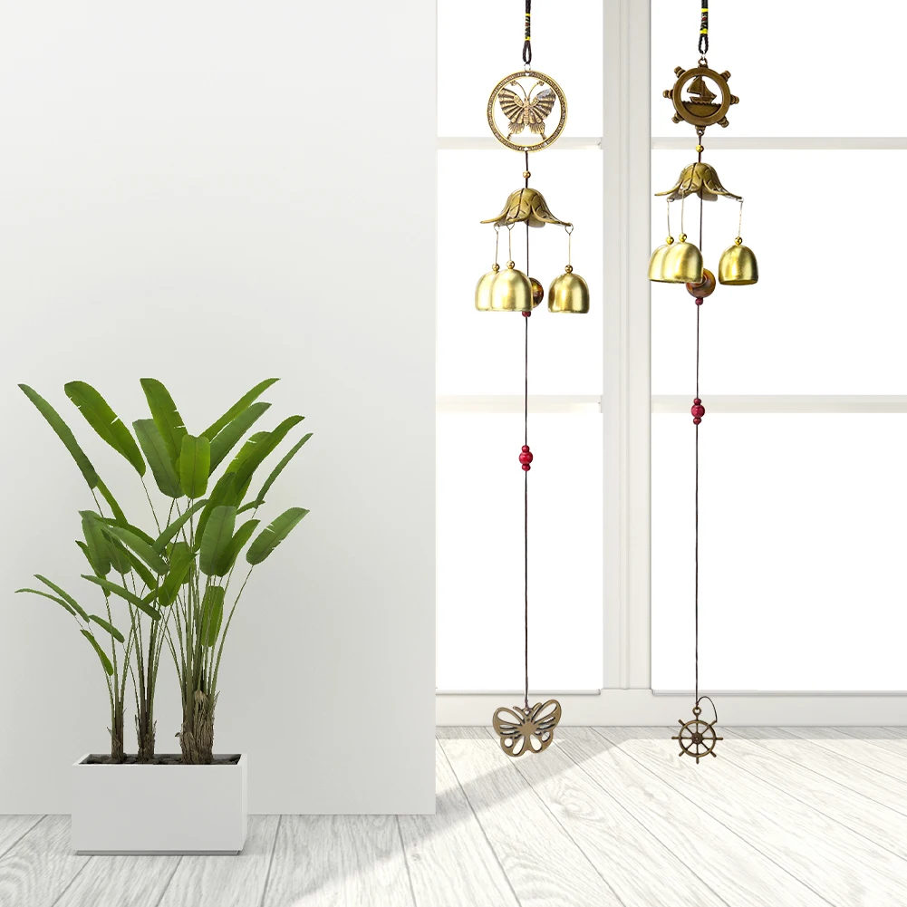 Подвеска-колокольчик фэн-шуй с имитацией медной бабочки Подвеска-колокольчик фэн-шуй с имитацией медной бабочки