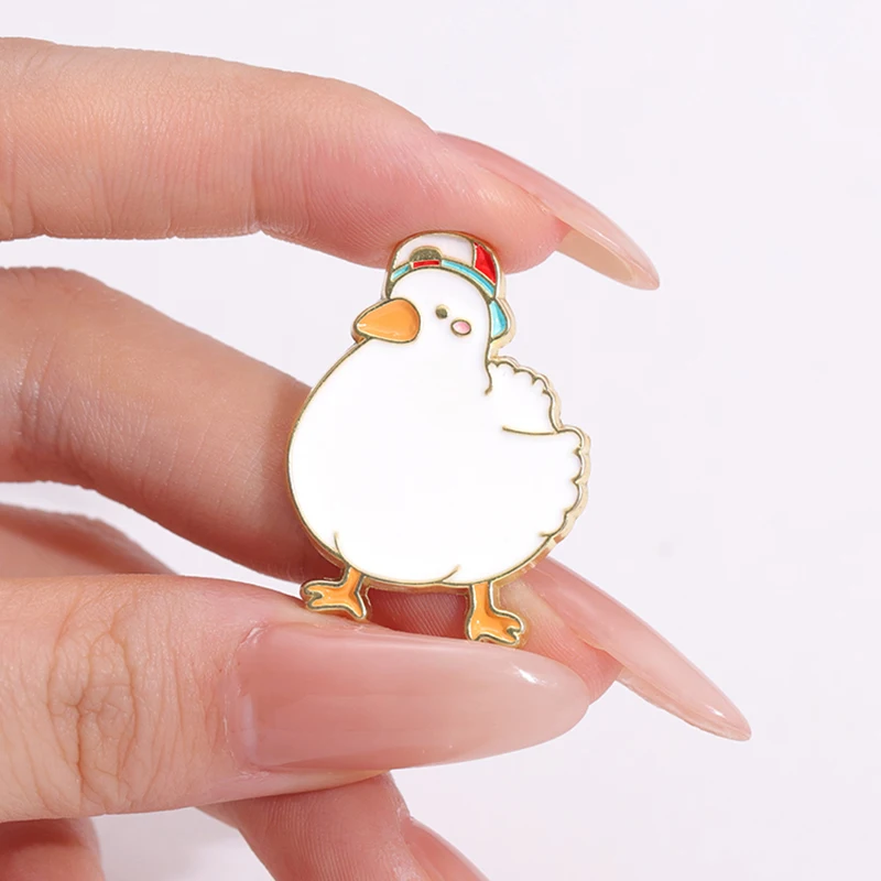 Cute Cowboy Duck Enamel Pins Custom Cool Boy And Girl Duck Brooches Lapel Badges Cartoon Animal Jewelry Gift for Kids Friends