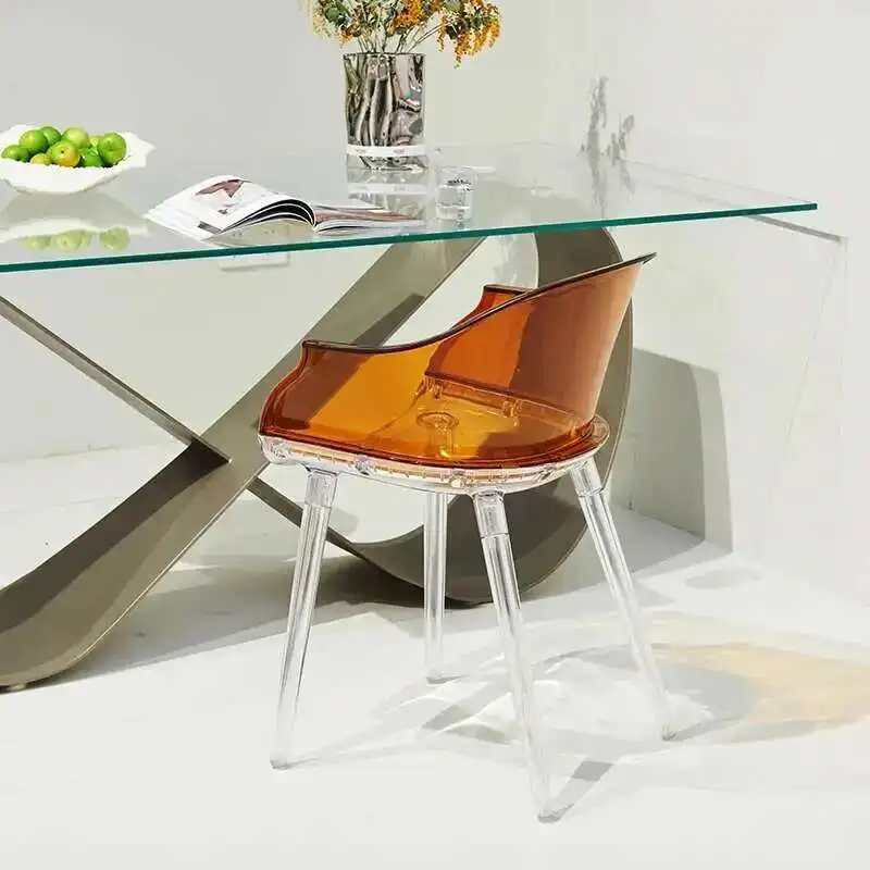 الاكريليك صالون الطعام كراسي المنزل مسند الظهر الشمال كراسي تناول الطعام الحديثة بسيطة الغرور Sedie Sala Da Pranzo أثاث المنزل QF50DC #2