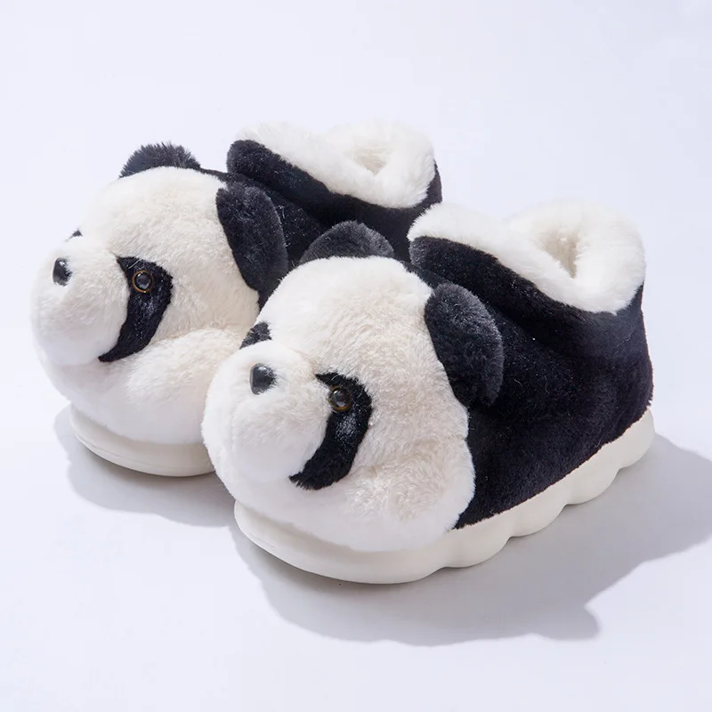 

Cuddly panda slipper women new plush booties outdoor slipper woman cute furry home boots men winter fuzzy room cat paw slippers