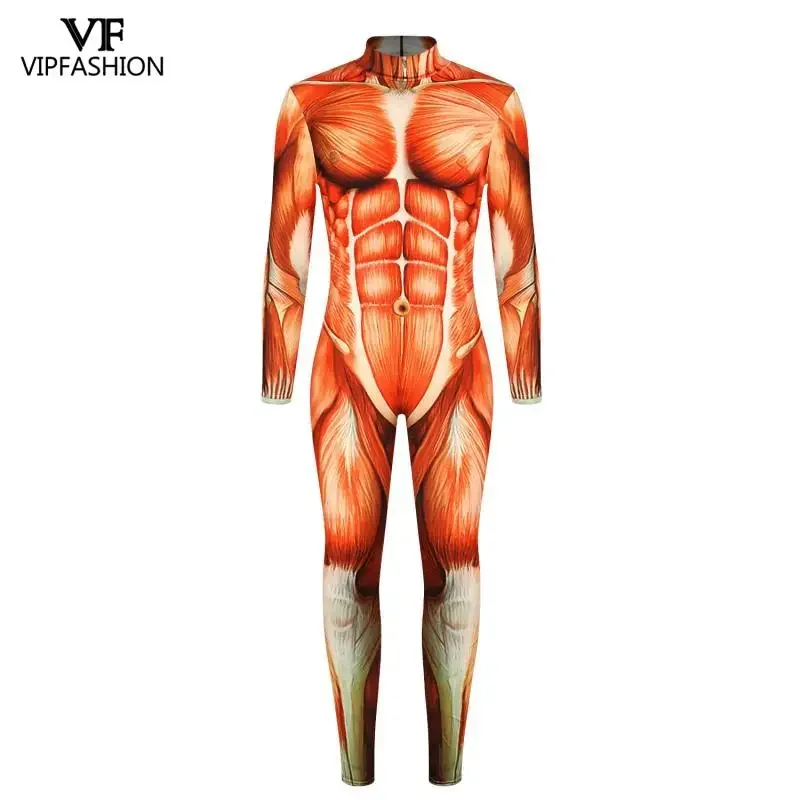 Body Zentai Imprimé Muscle pour Homme et Femme, Combinaisons, Anime Japonais 3D, Cosplay d'Halloween, Mode VIP, 303