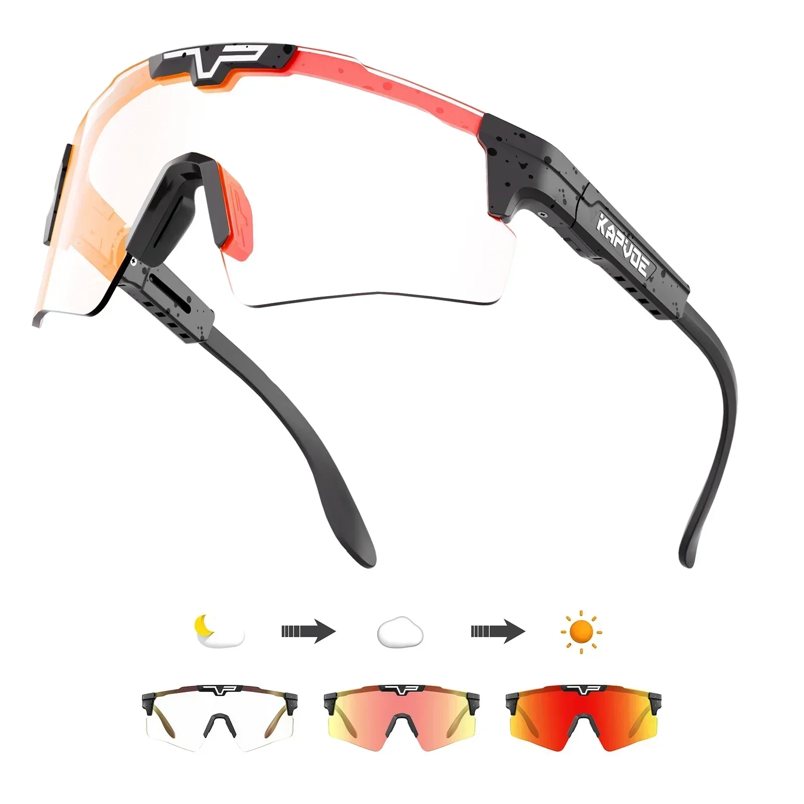Kapvoe Photochromic Sunglasses Men Polarized Cycling Glasses Sports MTB Mountain Goggles Women Bicycle Eyewear Bike Protection