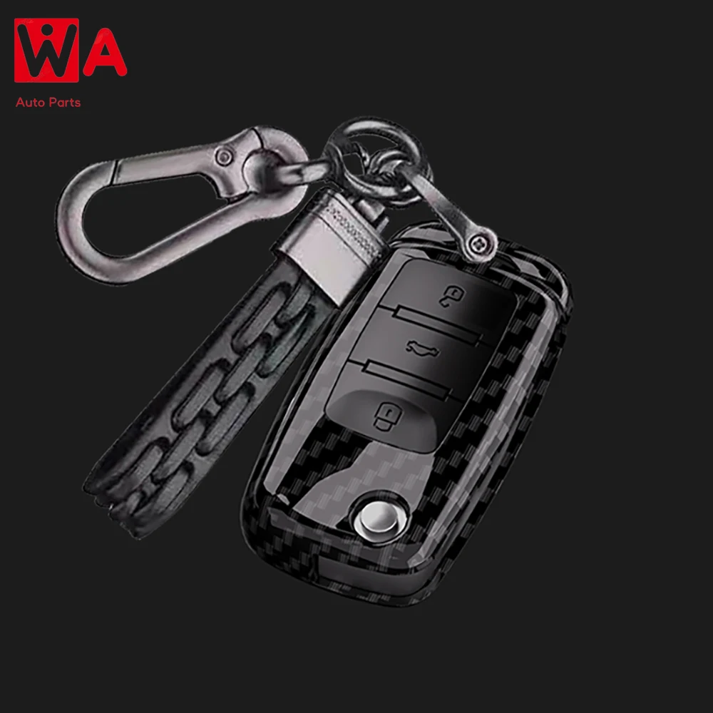 

ABS Carbon Fiber Car Key Case Cover Shell For VW Volkswagen Polo Golf Passat Beetle Tiguan Seat Leon Altea Skoda Octavia Kodiaq