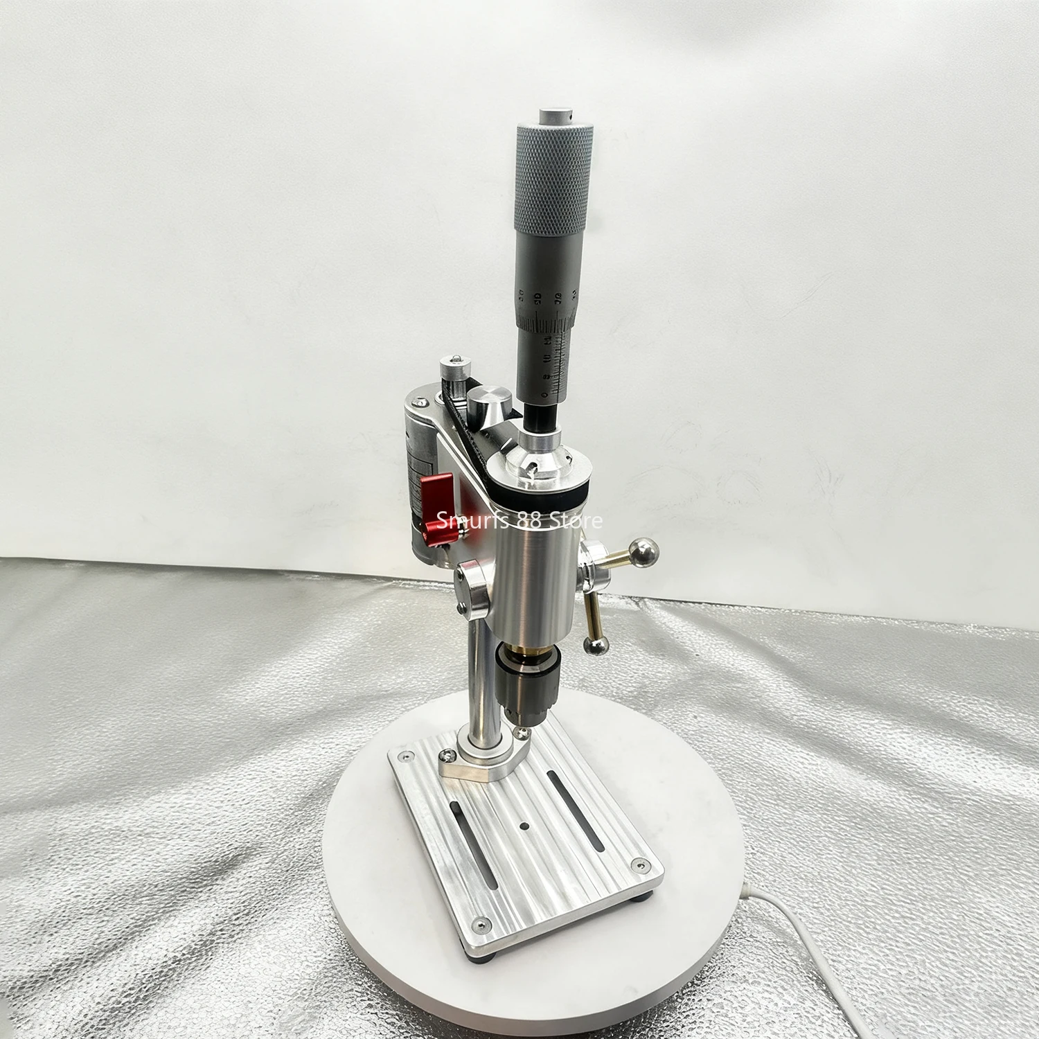 DIY Metal Bench Drill Model Precision Micro Bench Drill Pcb Base Plate with Fine-tuning Micrometer Watch Repair Tool