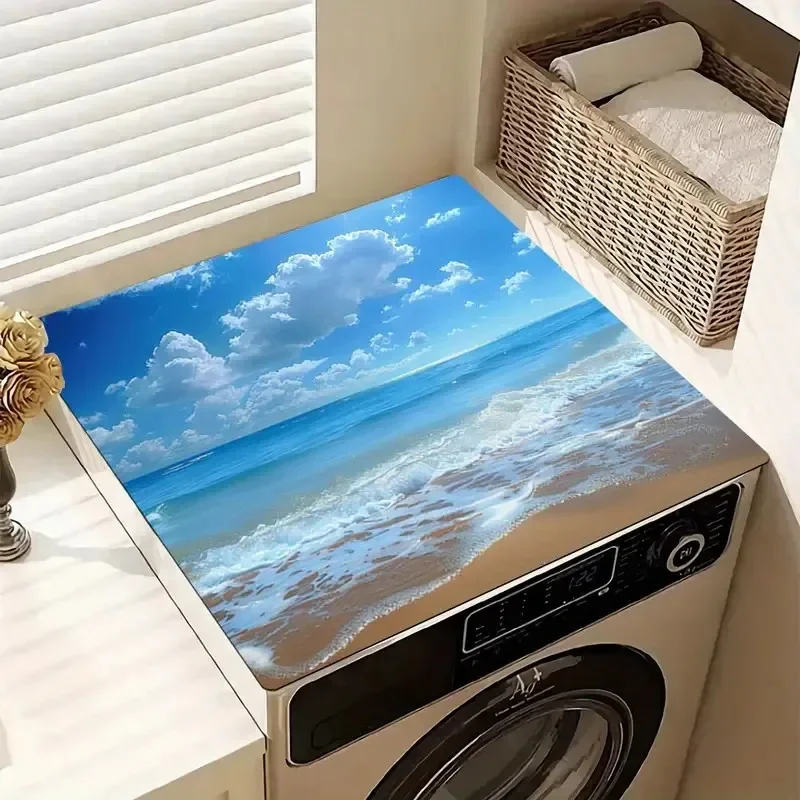 Forest Waterfall Scenery Dish Drying Mat Absorbent Rubber Kitchen Draining Pad Coffee Machine Mat Countertop Heat Resistant Mat