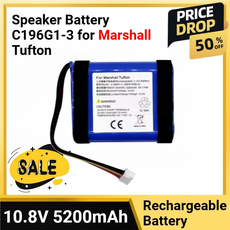 

10.8V 5200mAh Speaker Battery C196G1-3 for Marshall Tufton