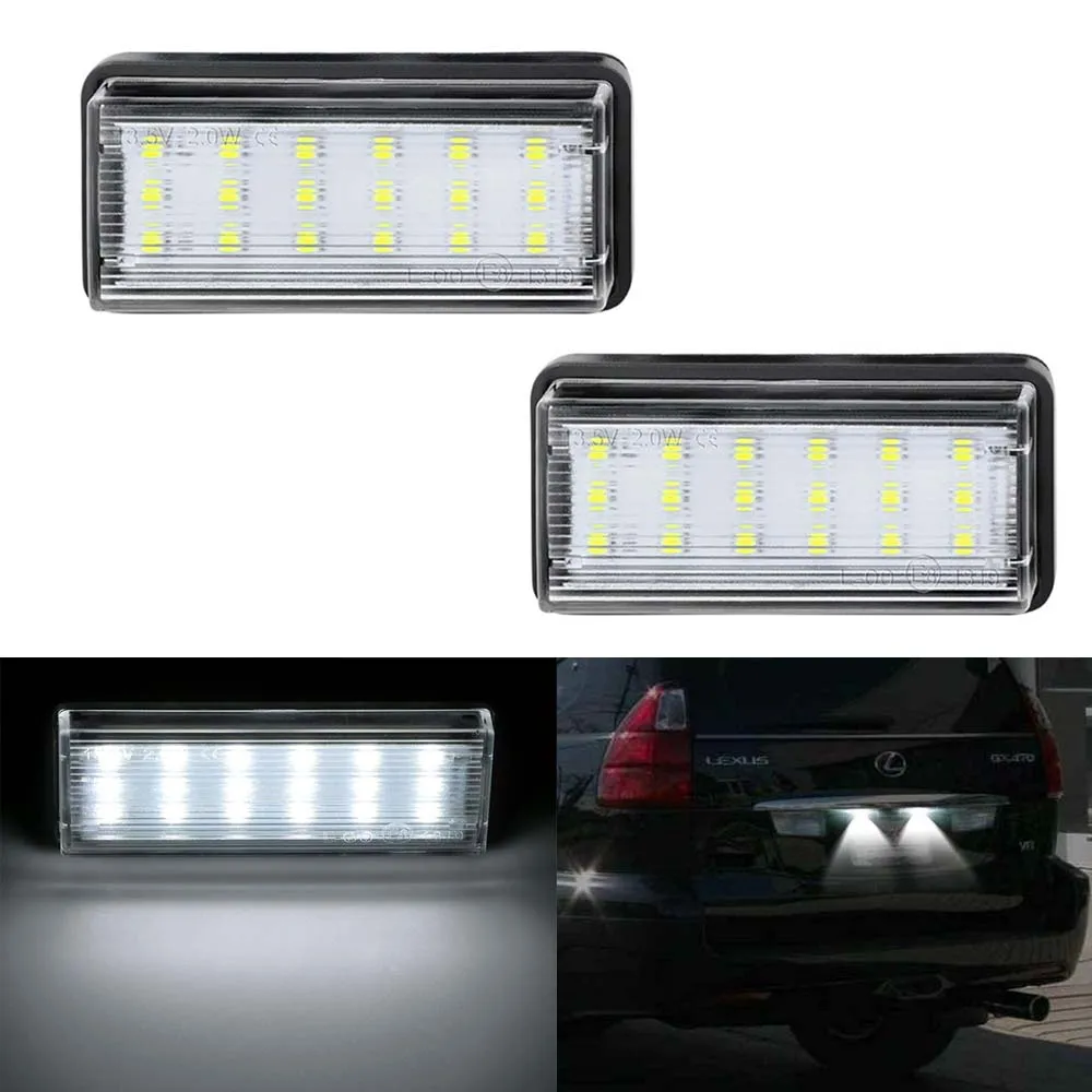 Canbus Led Number Plate Light For Toyota Land Cruiser 100 200 Prado 120 Reiz 4D Mark X For Lexus LX470 LX570 License Plate Lamp