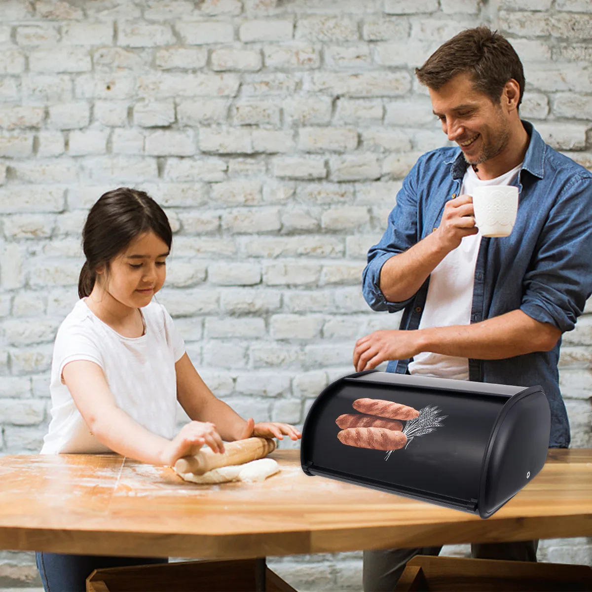 

1Pcs Bread Box Metal Storage Case Compact Portable Space-Saving Container for Kitchen Office Travel Household Storage