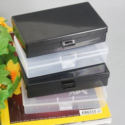 Plastic Desktop Storage Container Black Makeup Storage Box Clear Square Diamond Painting Plastic Business Card Box