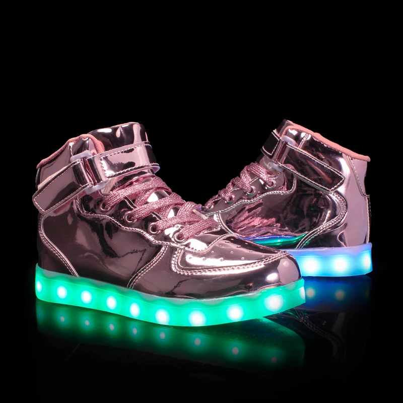 Children Glowing Sneakers Kid Luminous Sneakers for Boys Girls Led Women Colorful Sole Lighted Shoes Men Usb Charging Size 46