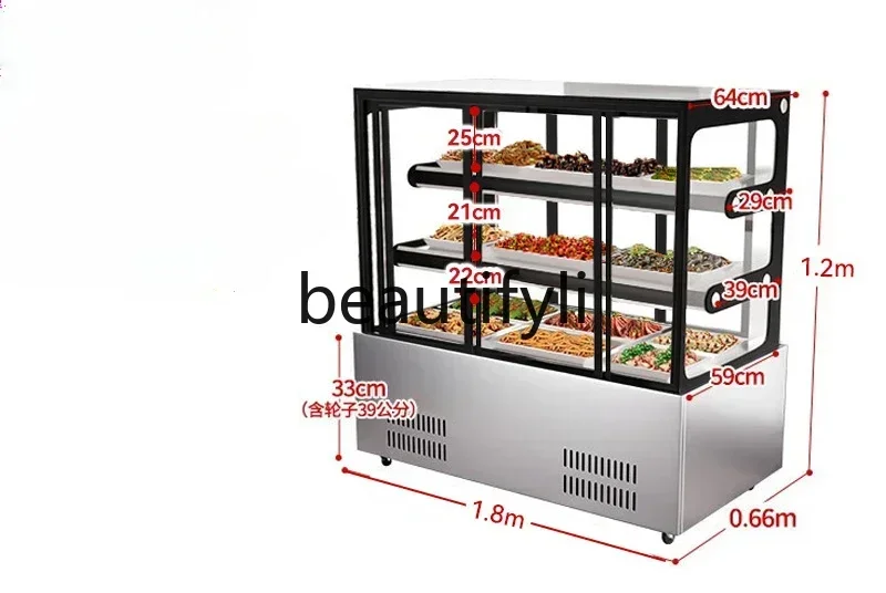 Fresh-keeping commercial braised vegetables deli duck neck cabinet display cake string cabinet