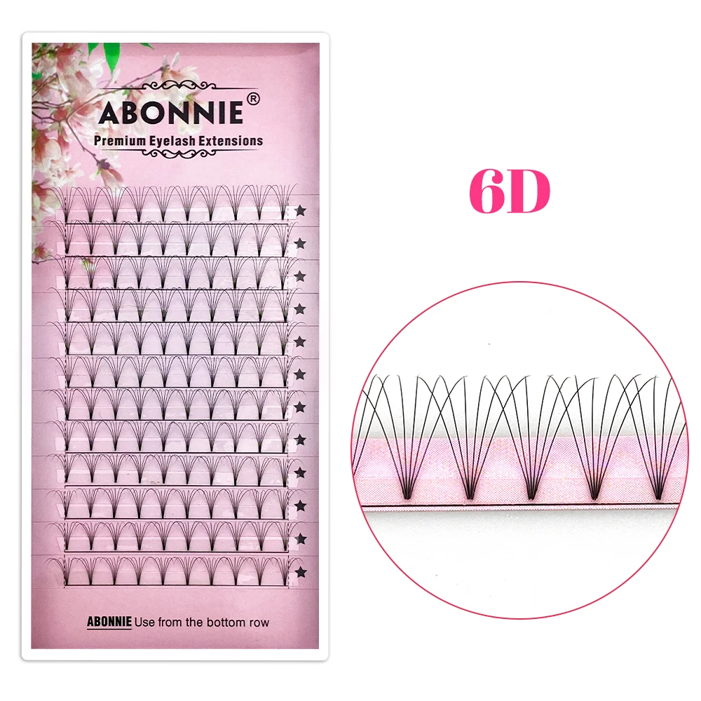 ABONNIE Voorgemaakte Volume Wimperextensions Korte Steel 3D/4D/5D/6D Russische Wimperextensions Mink Wimperextensions Alle Maten Wimpers Tray
