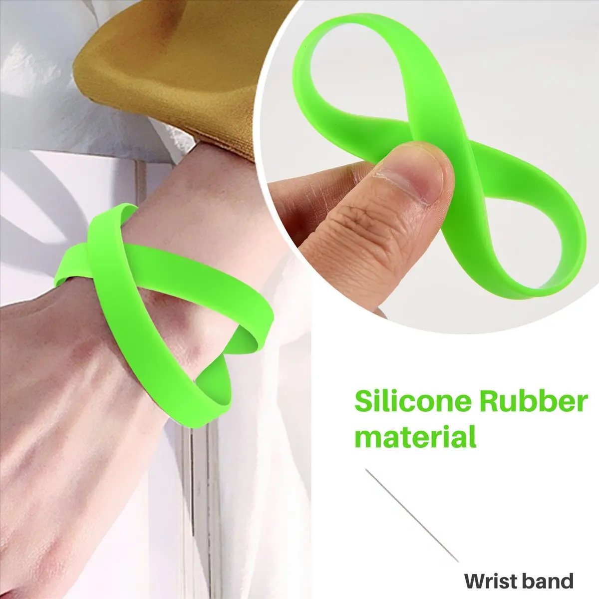 ABQR модный силиконовый резиновый эластичный браслет на запястье браслет-манжета зеленый браслет