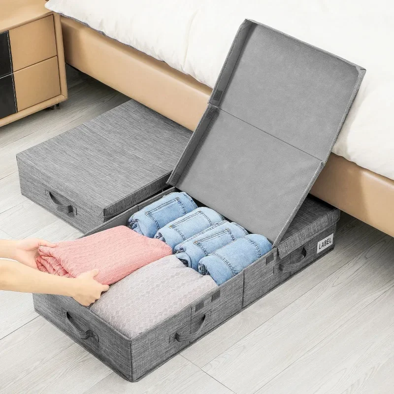 

Clothing storage box with a cover on the bottom of the bed, foldable wardrobe for storing blankets, toys, and fabric storage box