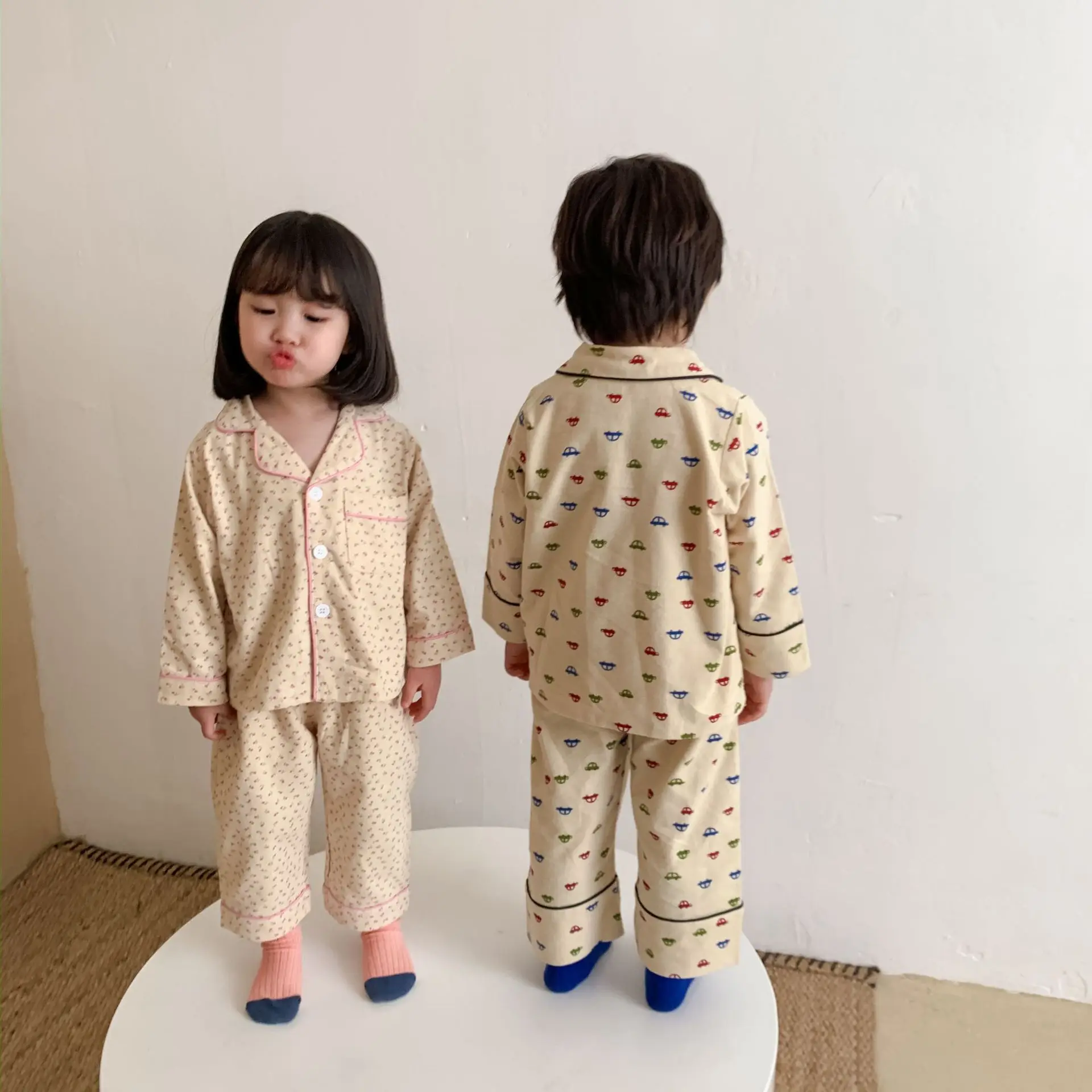 Cartoon Bear Kids Pajama Sets Children's Clothing Cotton Pajama Set for Boys Girls Spring Autumn Home Clothing Two-piece Set