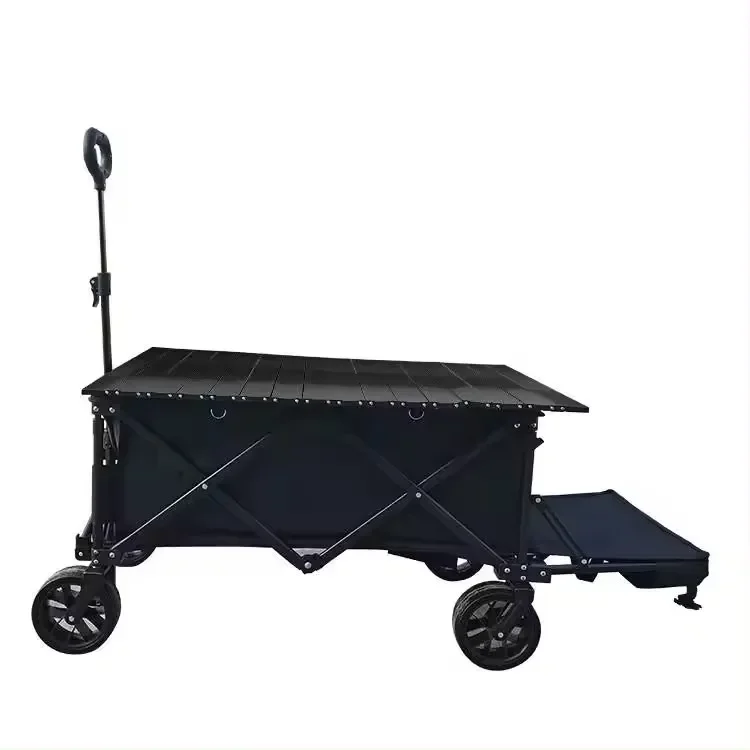 

Collapsible Folding 150-Lb Capacity Picnic Wagon Steel Utility Trolley Wagon For Camping Outdoor Garden Fishing