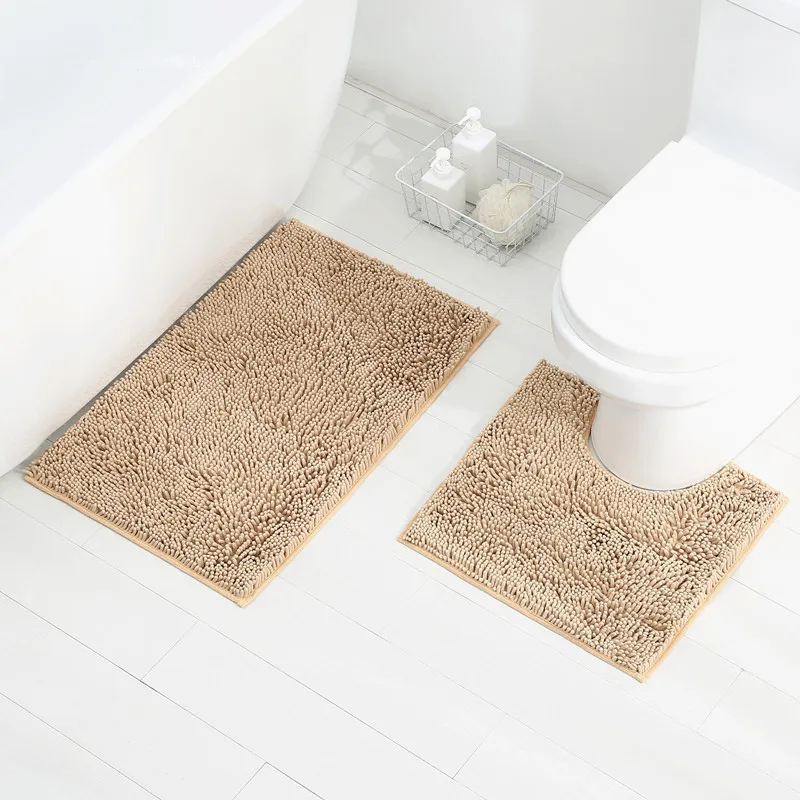 

Thick Chenille Carpet Set Entry Door Bathroom Anti-slip Mat Kitchen Toilet Absorbing Bathroom Mat Chenille Floor Mat