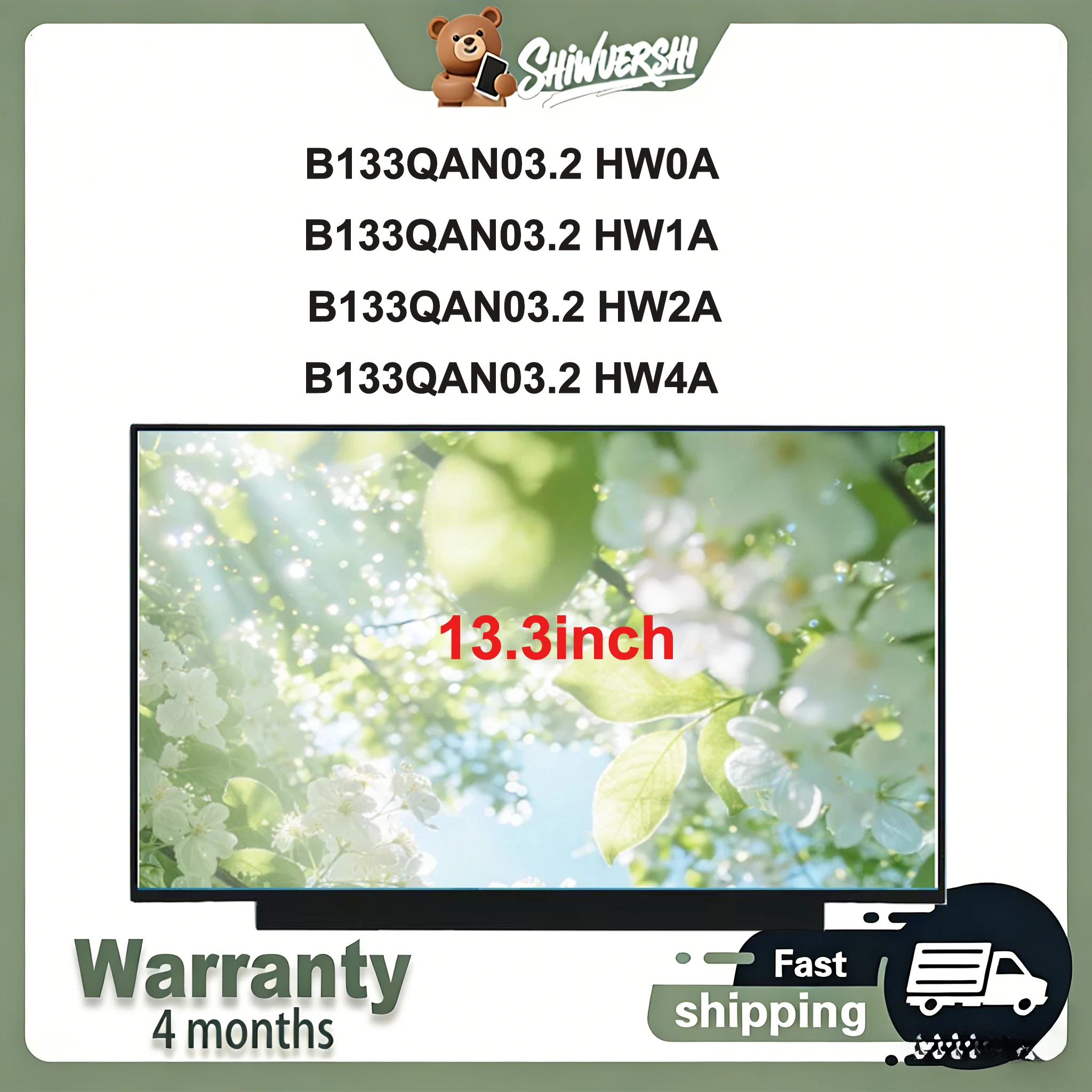 

Новая оригинальная тонкая ЖК-панель для ноутбука A+ 13,3 дюйма B133QAN03.2 HW0A B133QAN03.2 HW1A B133QAN03.2 HW2A B133QAN03.2 HW4A